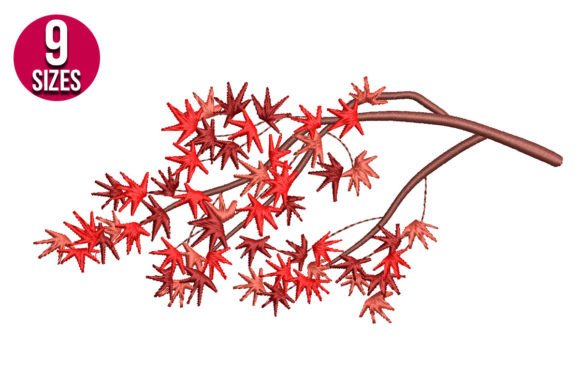 Maple Branch: A Seasonal Embroidery Design for Holiday Creations