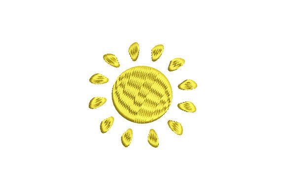 Summer Sun: A Bright Embroidery Design for Apparel
